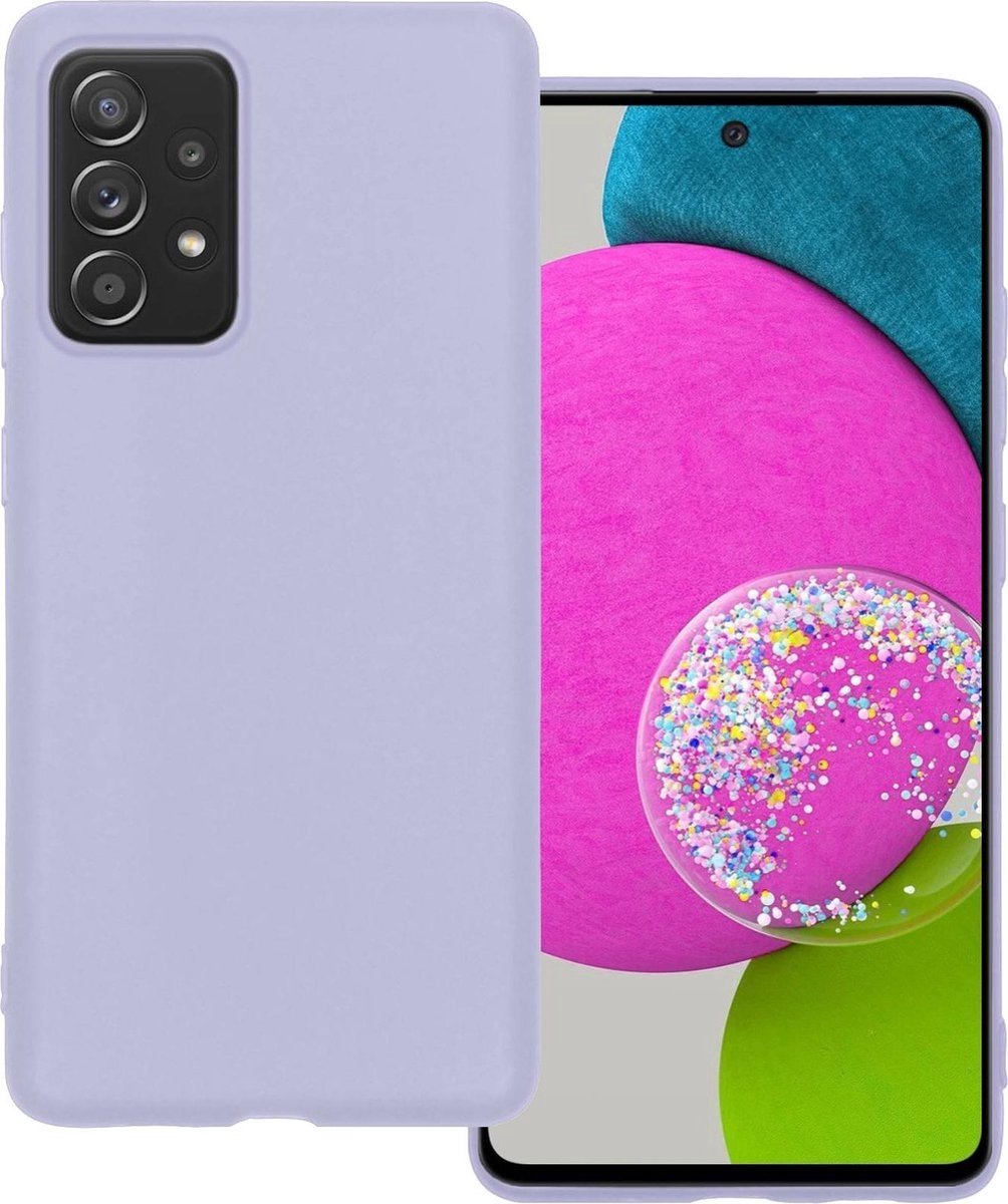 Basey Samsung Galaxy A52 Hoesje Siliconen Hoes Case Cover Samsung Galaxy A52-lila - Paars