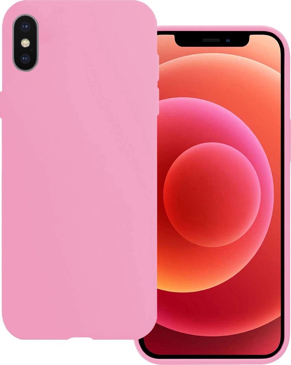 Basey Iphone Xs Max Hoesje Siliconen Hoes Case Cover Iphone Xs Max-licht - Roze