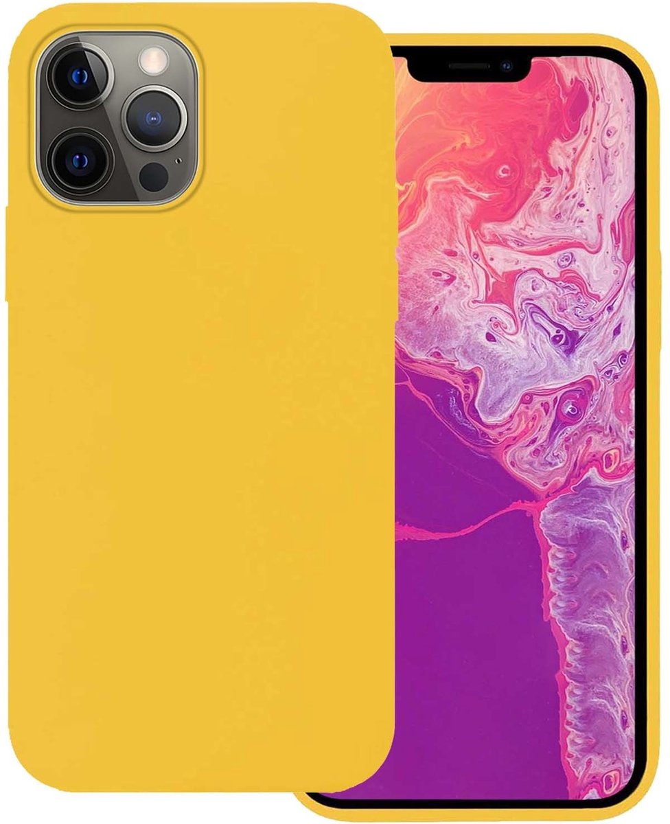 Basey Iphone 14 Pro Max Hoesje Siliconen Hoes Case Cover Iphone 14 Pro Max- - Geel