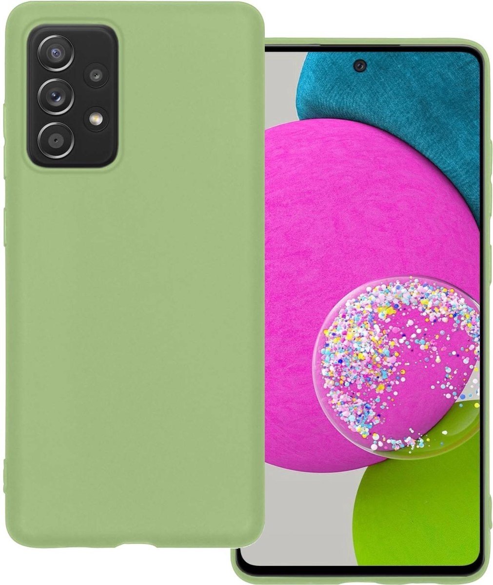 Basey Samsung Galaxy A52 Hoesje Siliconen Hoes Case Cover Samsung Galaxy A52- - Groen