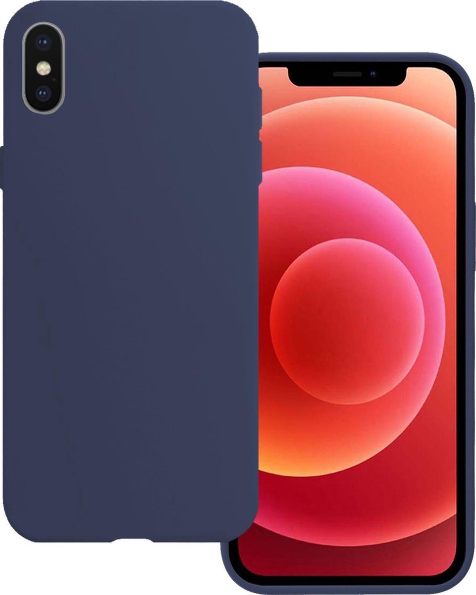 Basey Iphone Xs Max Hoesje Siliconen Hoes Case Cover Iphone Xs Max-donker - Blauw