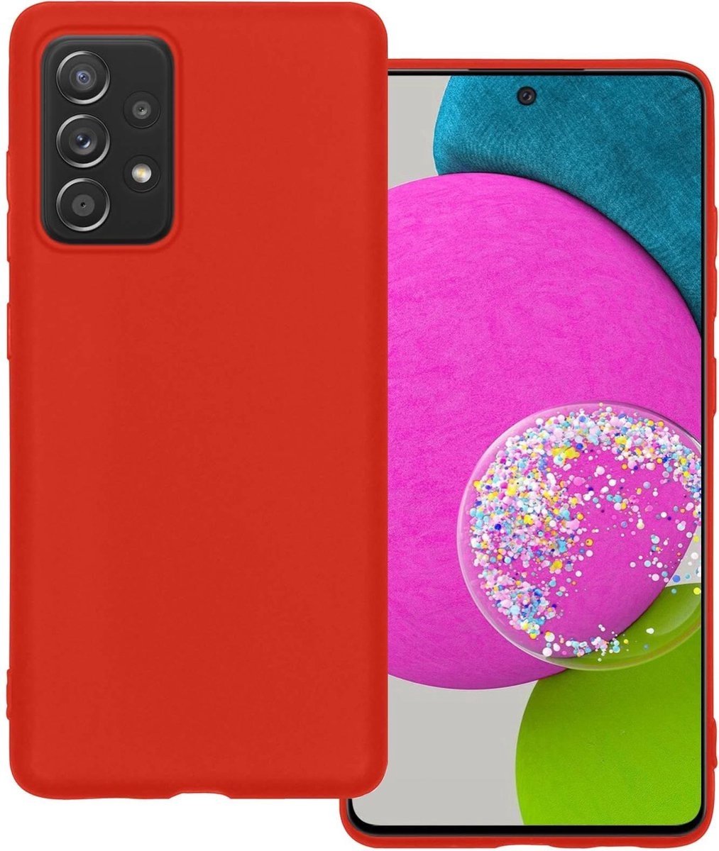 Basey Samsung Galaxy A52 Hoesje Siliconen Hoes Case Cover Samsung Galaxy A52- - Rood