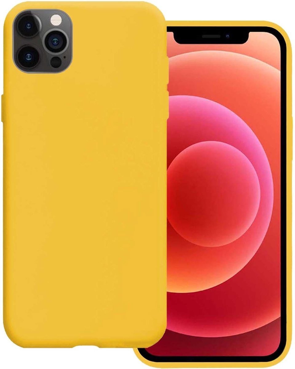 Basey Iphone 12 Pro Max Hoesje Siliconen Hoes Case Cover Iphone 12 Pro Max- - Geel