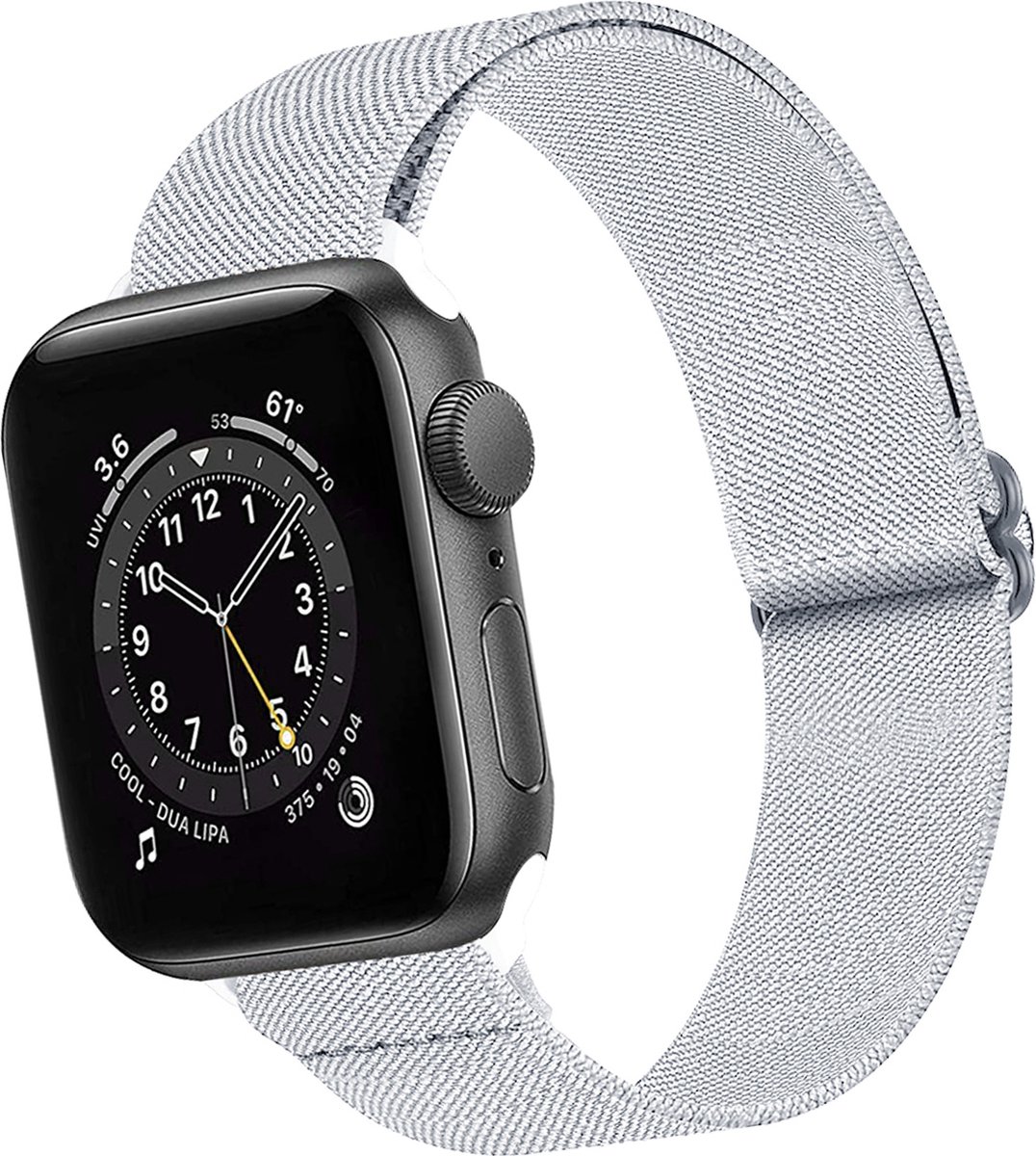 Basey Apple Watch 1-8 / Se - 42/44/45 Mm Bandje Stof Nylon Apple Watch Band Smart Watch Bandje - Wit