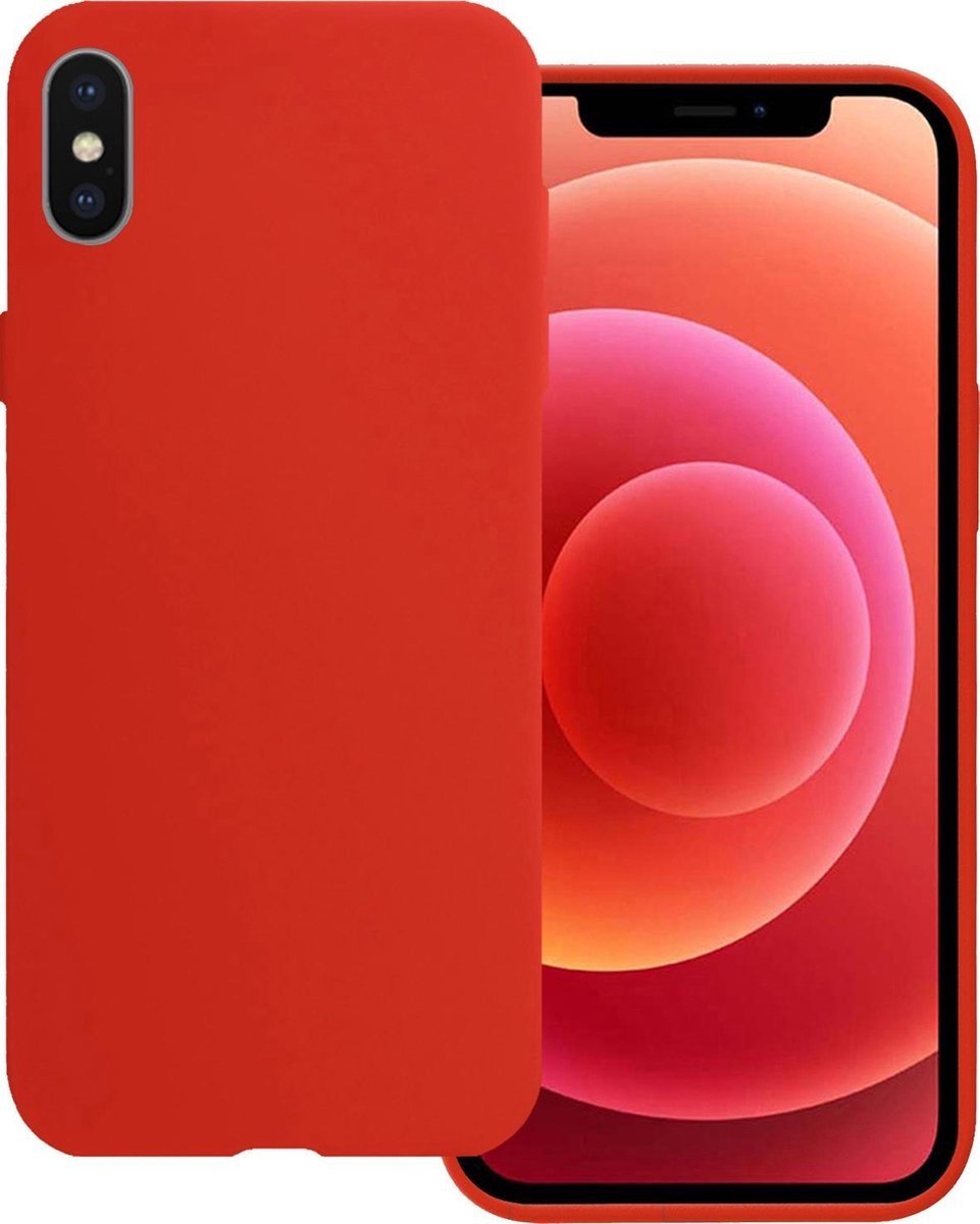 Basey Hoes Voor Iphone X Hoesje Siliconen - Hoes Voor Iphone X Case Siliconen Hoes - Rood