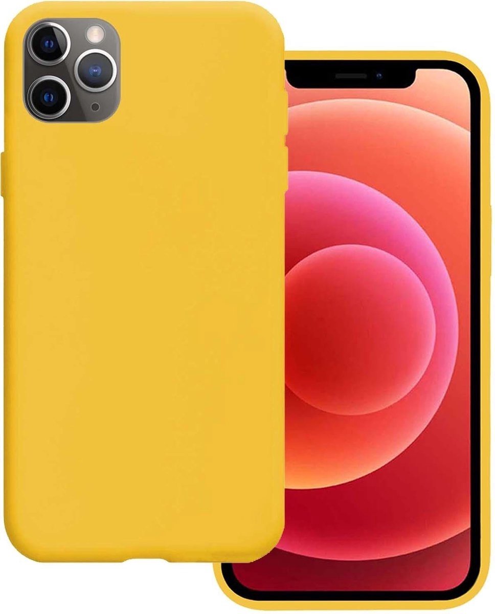 Basey Iphone 11 Pro Hoesje Siliconen Hoes Case Cover Iphone 11 Pro- - Geel