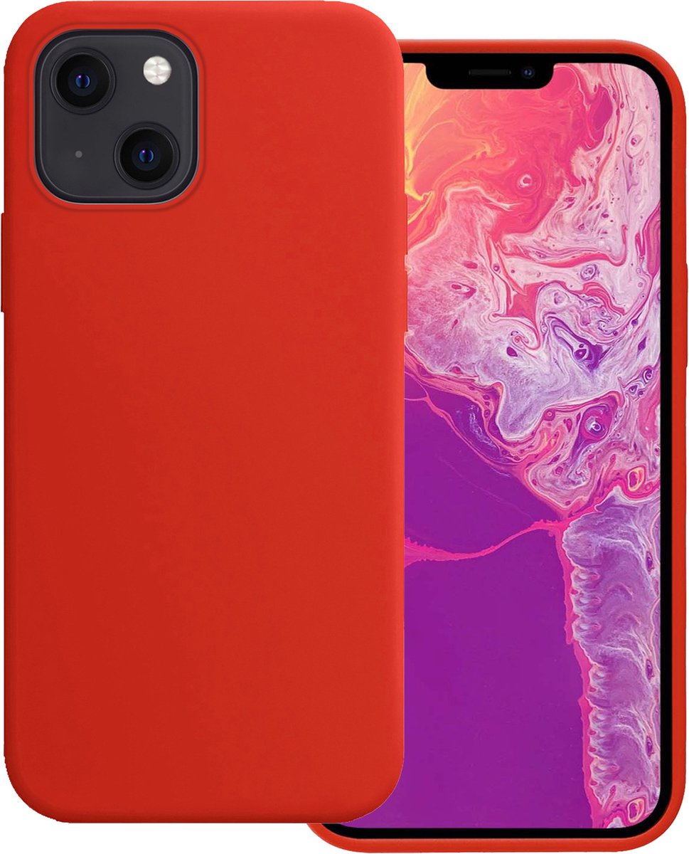 Basey Iphone 14 Plus Hoesje Siliconen Hoes Case Cover Iphone 14 Plus- - Rood