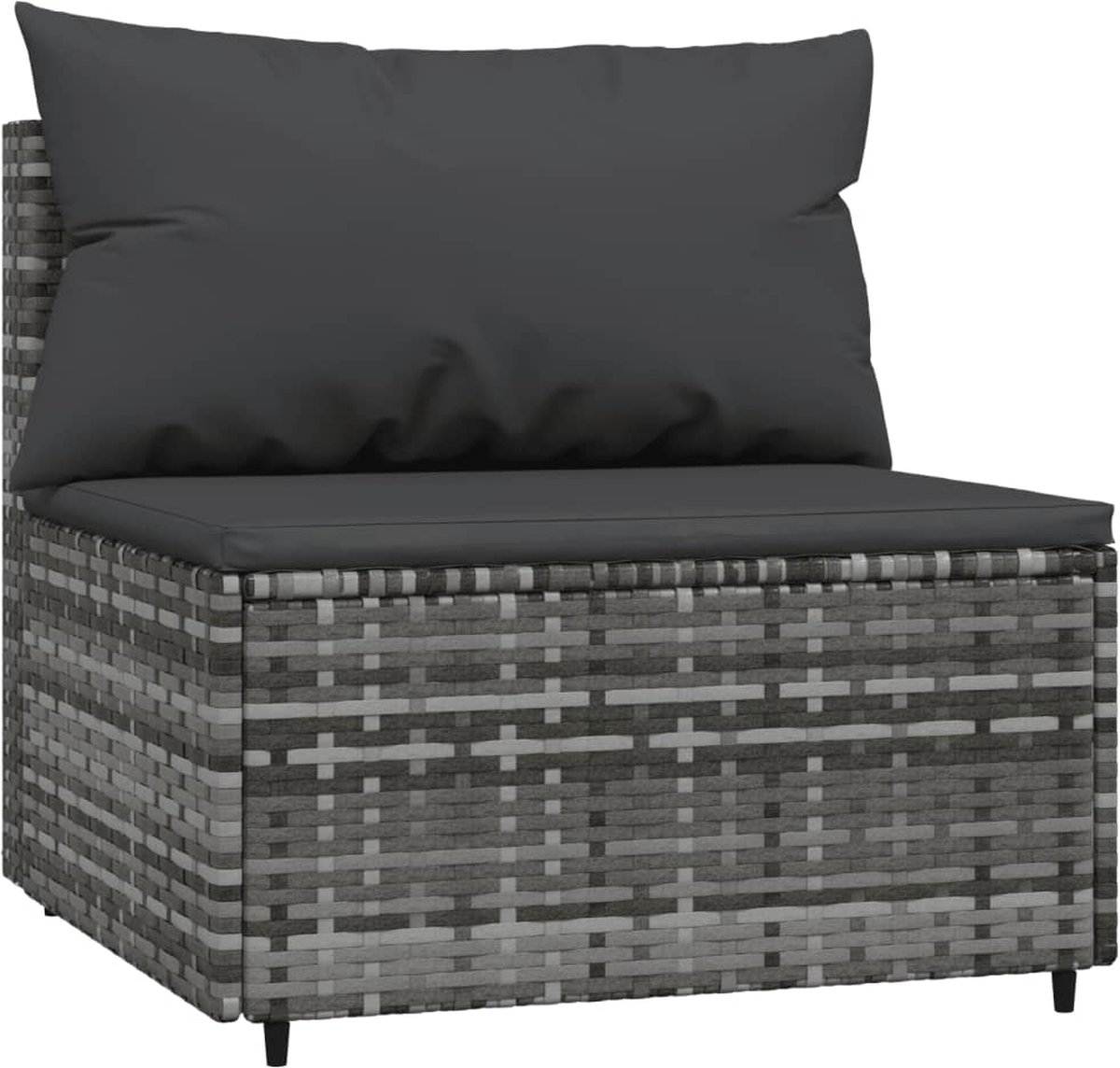 Vidaxl 3-delige Loungeset Met Kussens Poly Rattan - Grijs