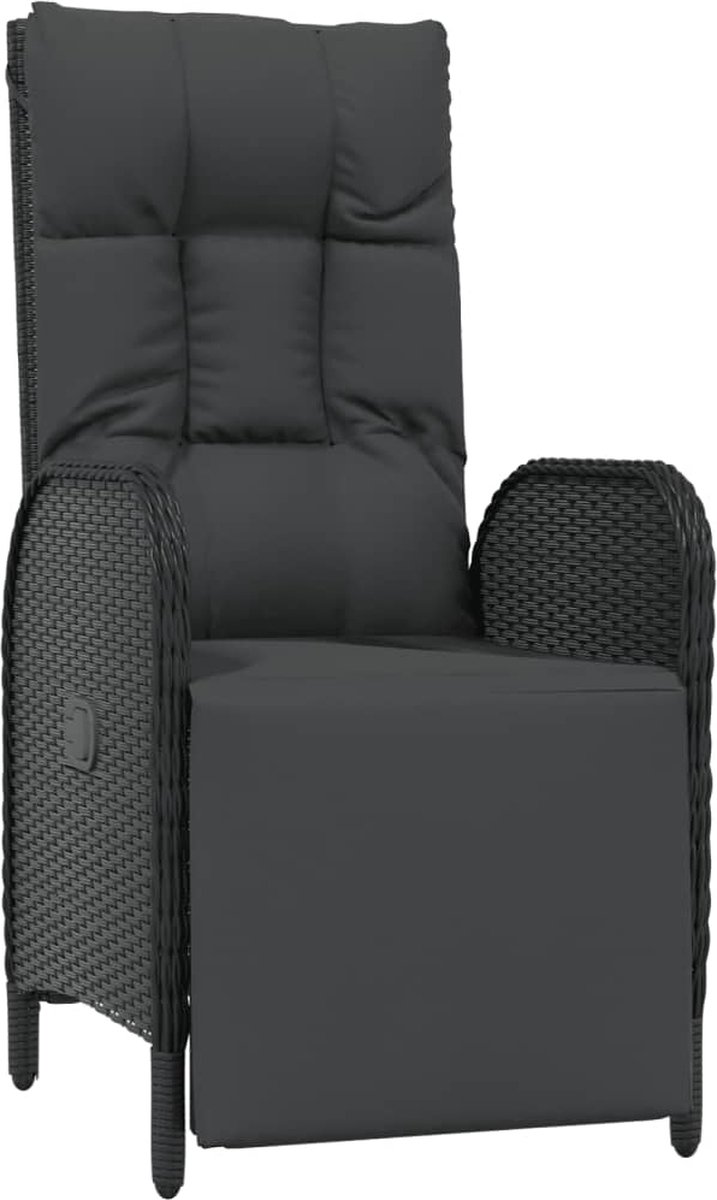 Vidaxl 5-delige Tuinset Met Kussens Poly Rattan - Zwart