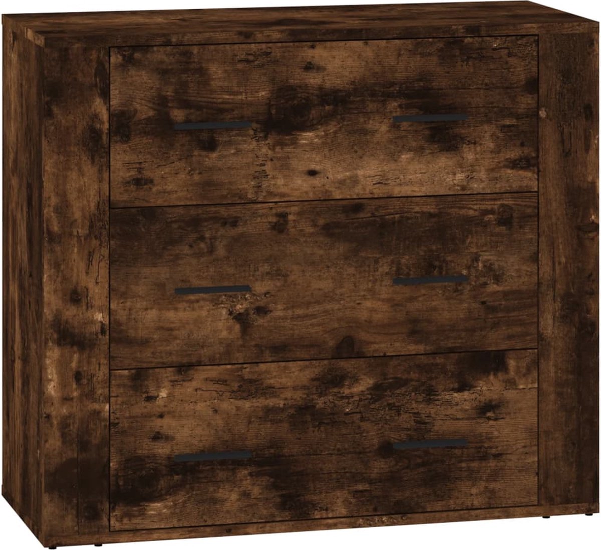 Vidaxl Dressoirs 3 St Bewerkt Hout Gerookt Eikenkleurig - Bruin
