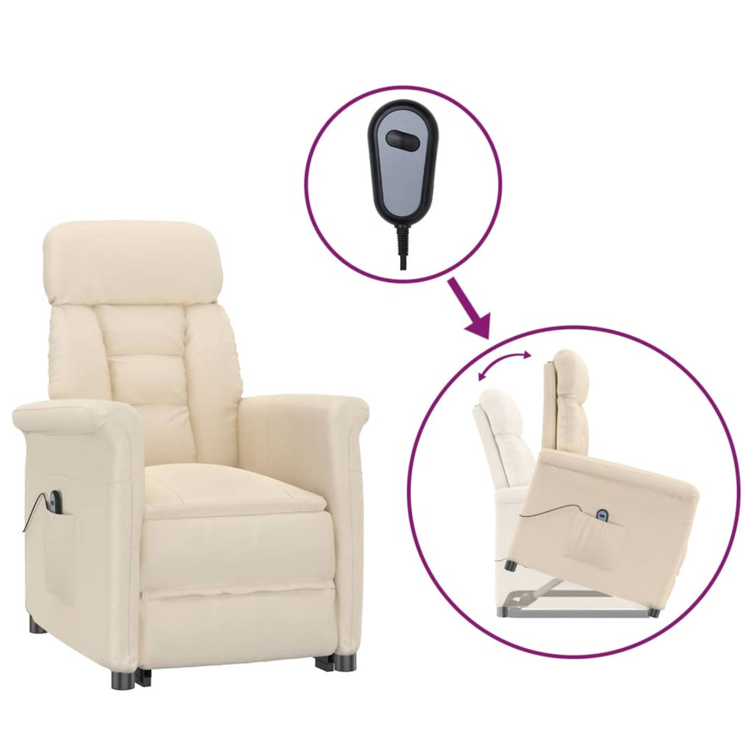 Vidaxl Fauteuil Elektrisch Verstelbaar Microvezel - Beige