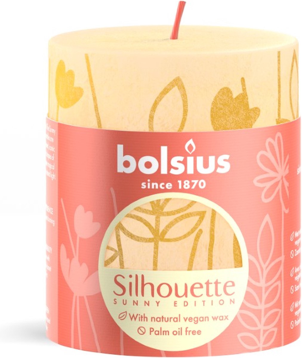 Bolsius Rustiek Stompkaars Silhouette 80/68 Butter Yellow - Geel