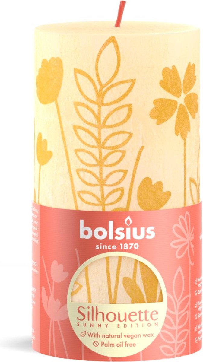 Bolsius Rustiek Stompkaars Silhouette 130/68 Butter Yellow - Geel