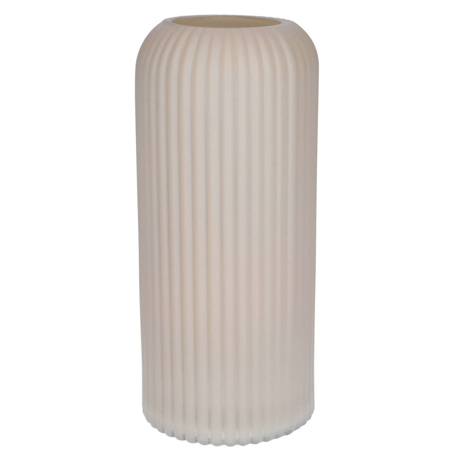 Bellatio Design Bloemenvaas - Creme - Matglas - D10 X H25 Cm - Vazen