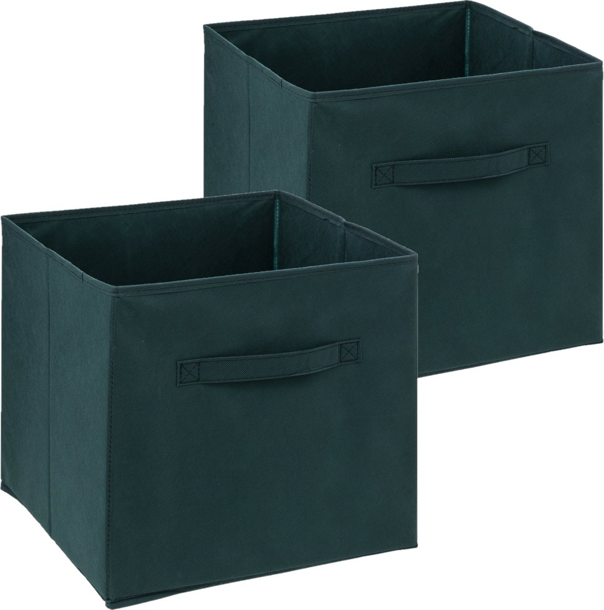 Set Van 2x Opbergmand 29 Liter Emerald Groen 31 X 31 X 31 Cm - Opbergmanden