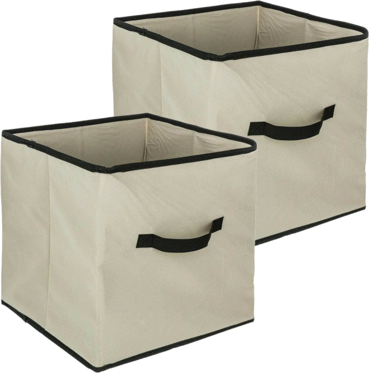 Set Van 2x Opbergmand 29 Liter 31 X 31 X 31 Cm - Opbergmanden - Beige