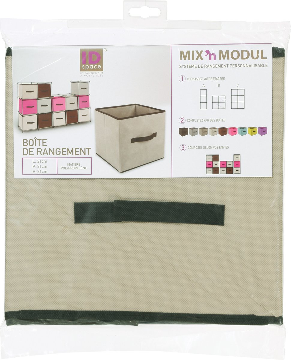 Set Van 2x Opbergmand 29 Liter 31 X 31 X 31 Cm - Opbergmanden - Beige