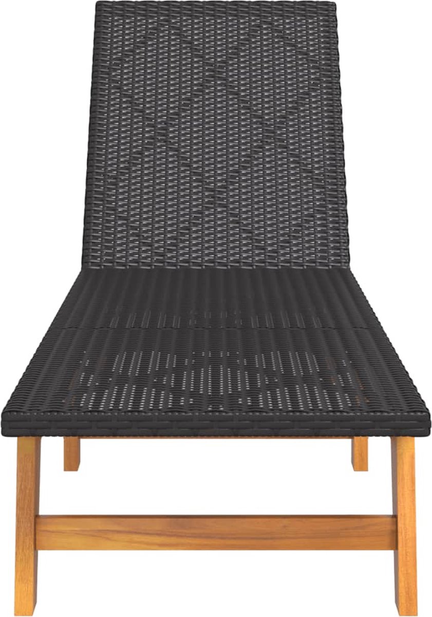 Vidaxl Ligbedden 2 St Poly Rattan En Massief Acaciahout En Bruin - Zwart