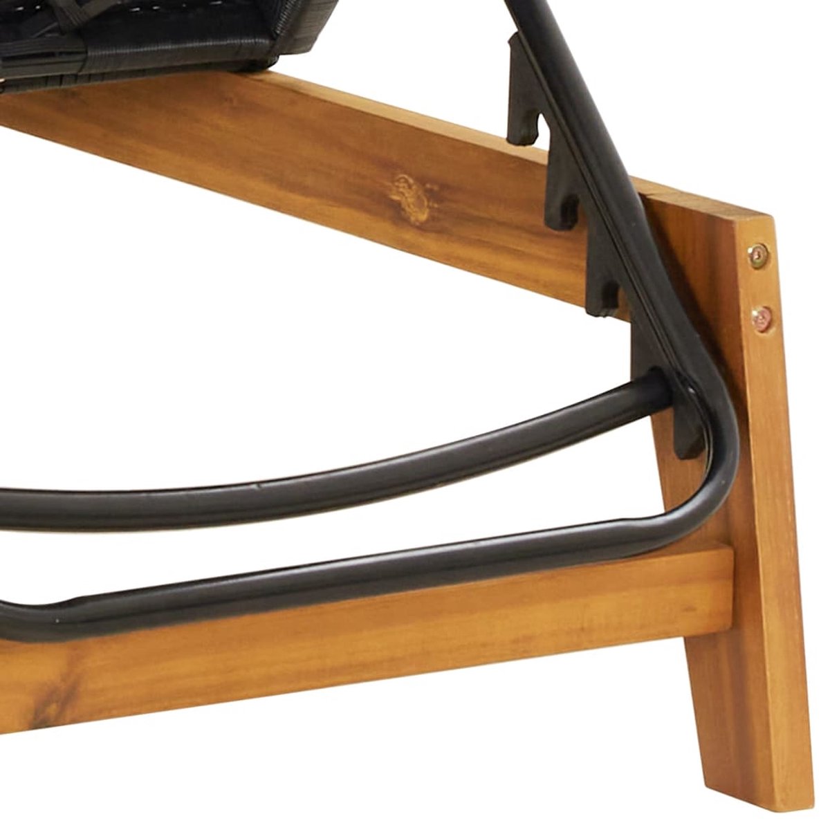 Vidaxl Ligbedden 2 St Poly Rattan En Massief Acaciahout En Bruin - Zwart