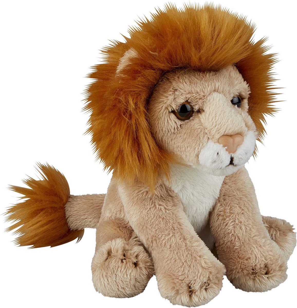 Safari Dieren Serie Pluche Knuffels 2x Stuks - Zebra En Leeuw Van 15 Cm - Knuffeldier - Grijs