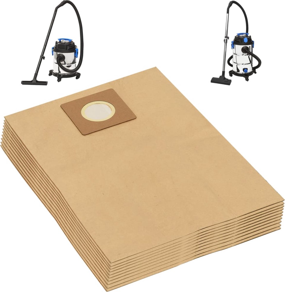 Vidaxl Stofzuigerzakken Voor Nat- En Droogzuiger 10 St Bruin