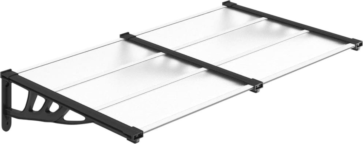 Vidaxl Deurluifel 152,5x90 Cm Polycarbonaat Zwart En Transparant