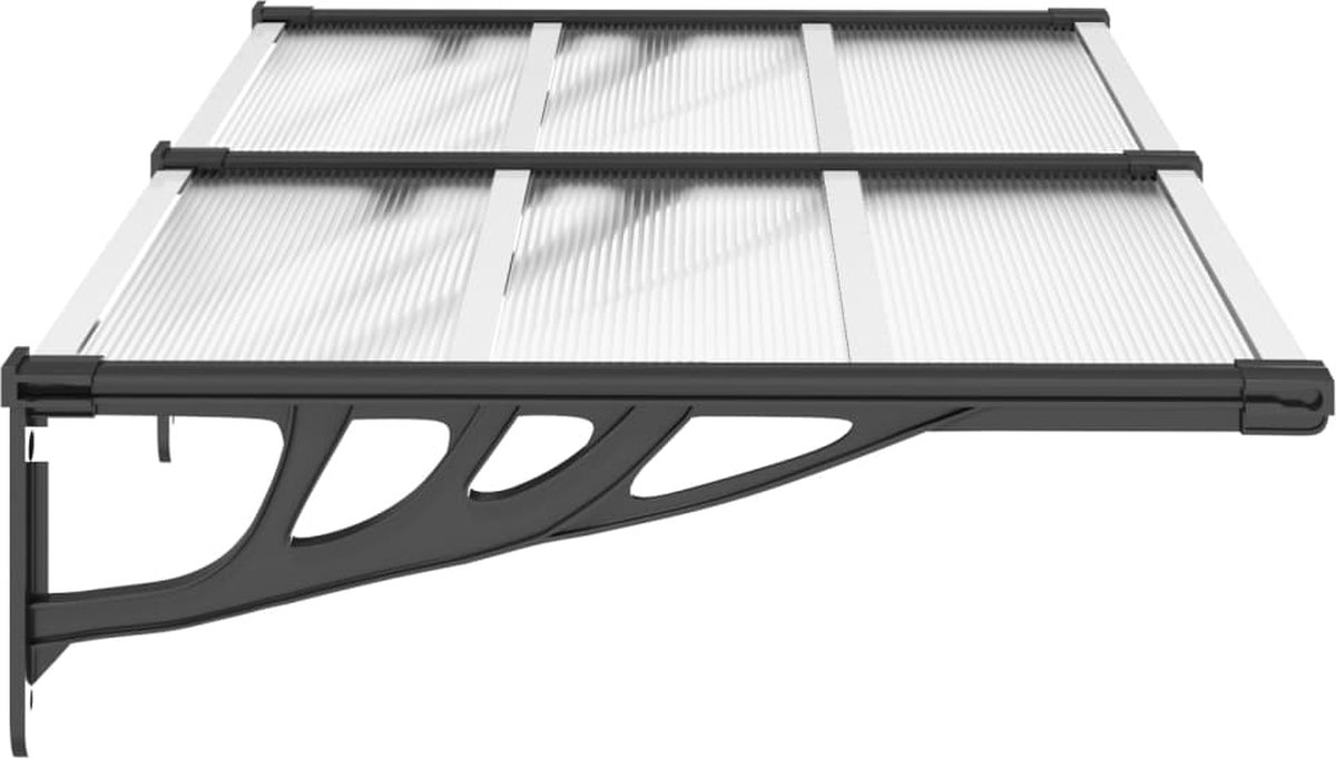 Vidaxl Deurluifel 152,5x90 Cm Polycarbonaat Zwart En Transparant