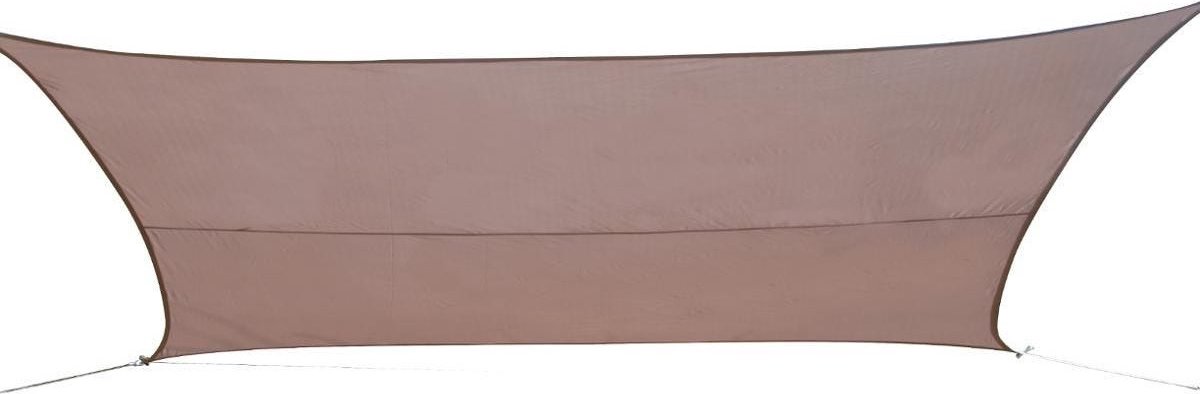 Schaduwdoek/zonnescherm Curacao Rechthoekig Taupe 3 X 4 Meter Met Ophanghaken - Schaduwdoeken