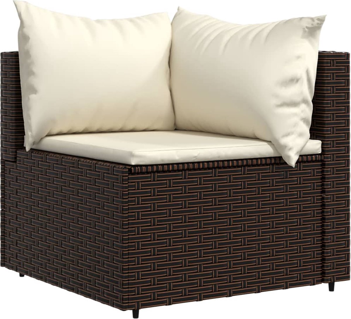 Vidaxl 4-delige Loungeset Met Kussens Poly Rattan - Bruin