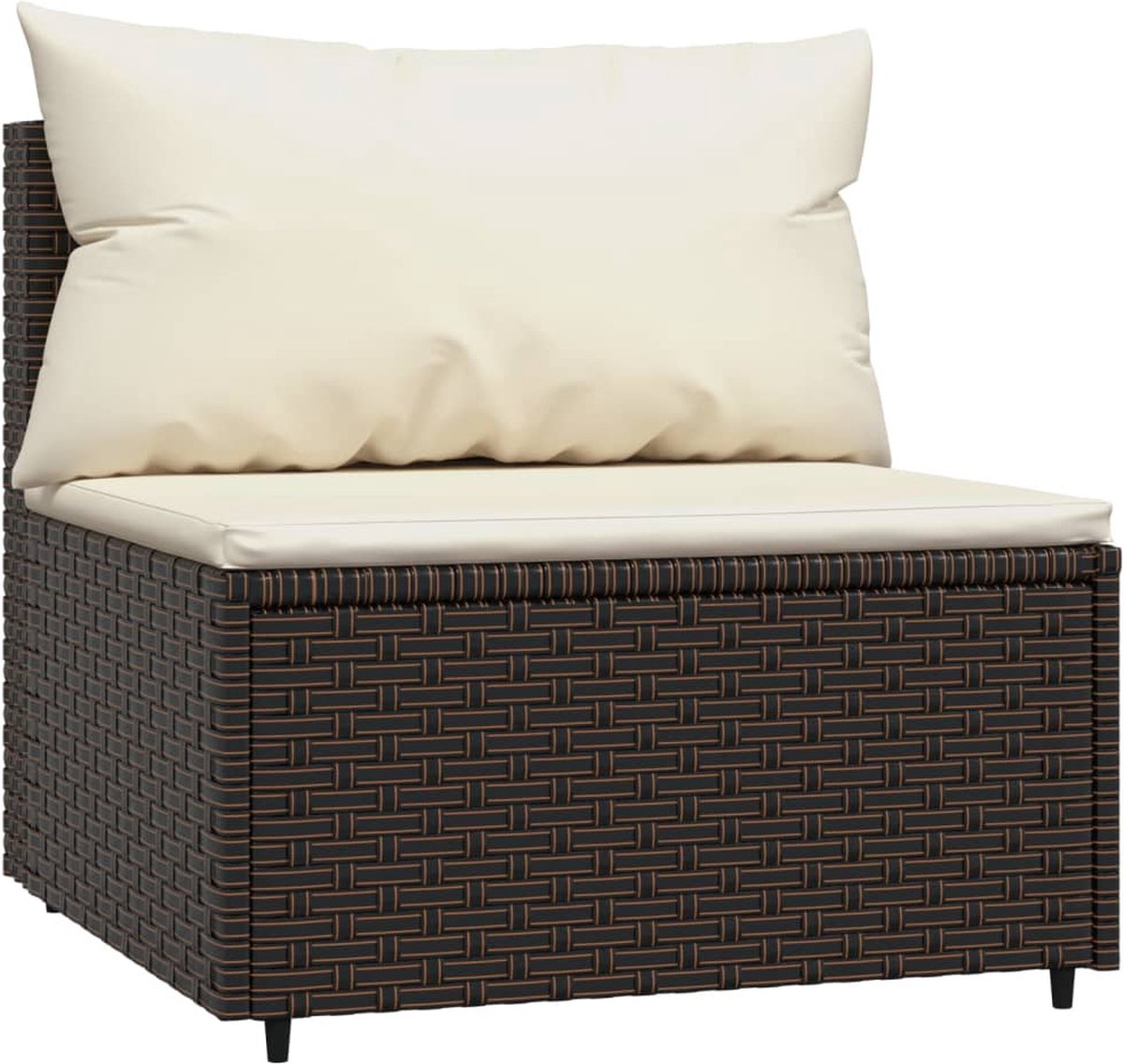 Vidaxl 4-delige Loungeset Met Kussens Poly Rattan - Bruin