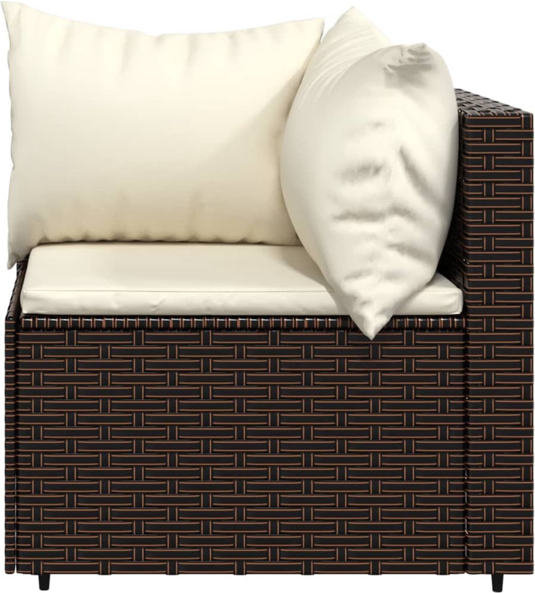 Vidaxl 4-delige Loungeset Met Kussens Poly Rattan - Bruin
