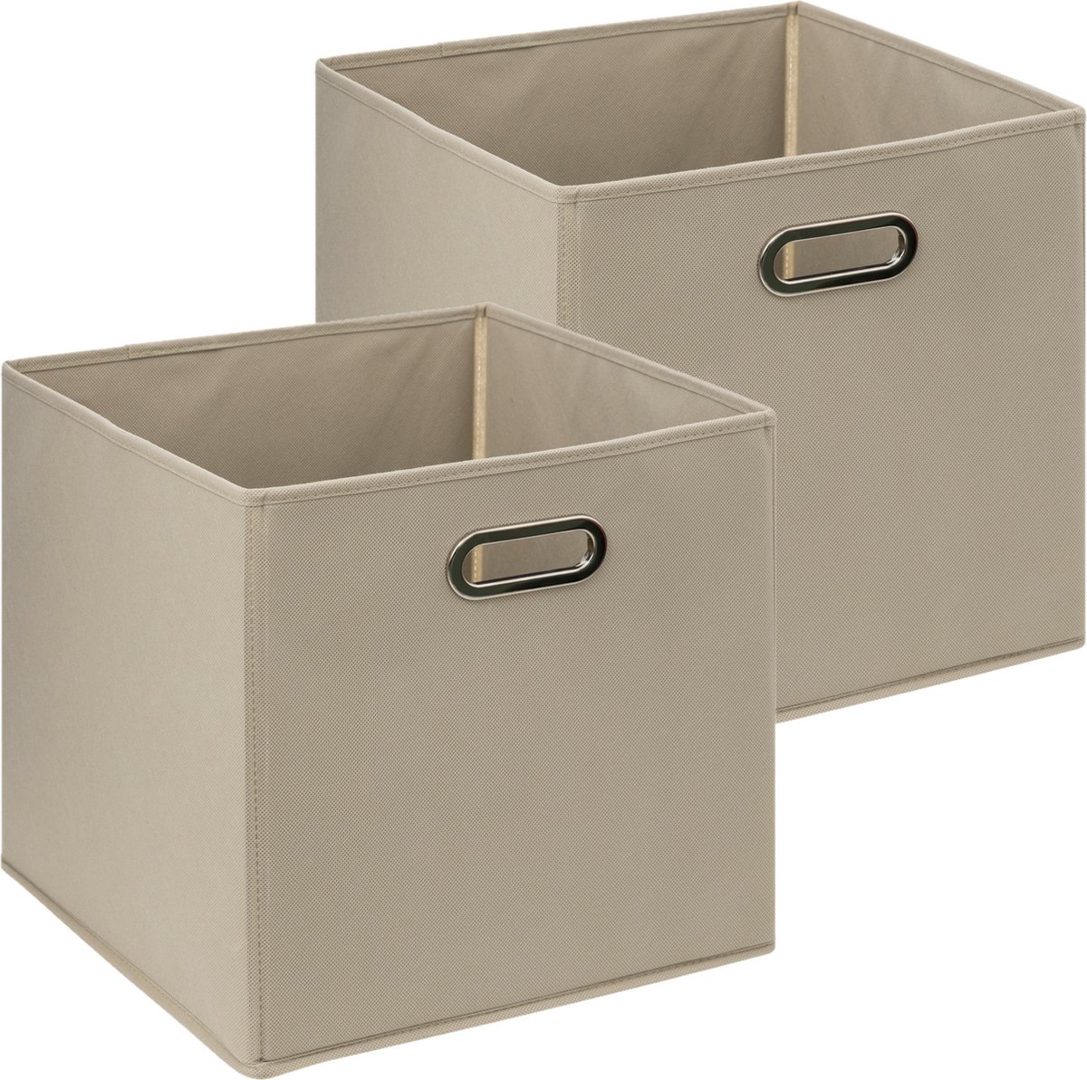 Set Van 2x Opbergmand 29 Liter Taupe Linnen 31 X 31 X 31 Cm - Opbergmanden