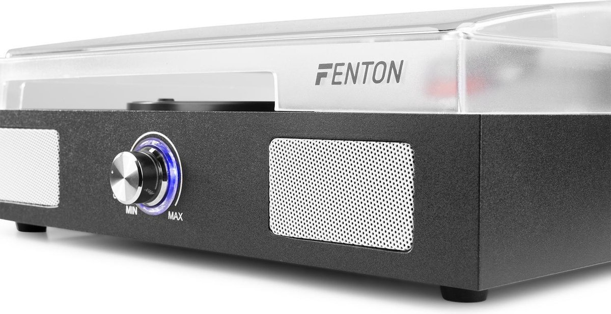 Fenton Platenspeler - Rp108b - Platenspeler Met Ingebouwde Speakers En Automatische Stop - Zwart