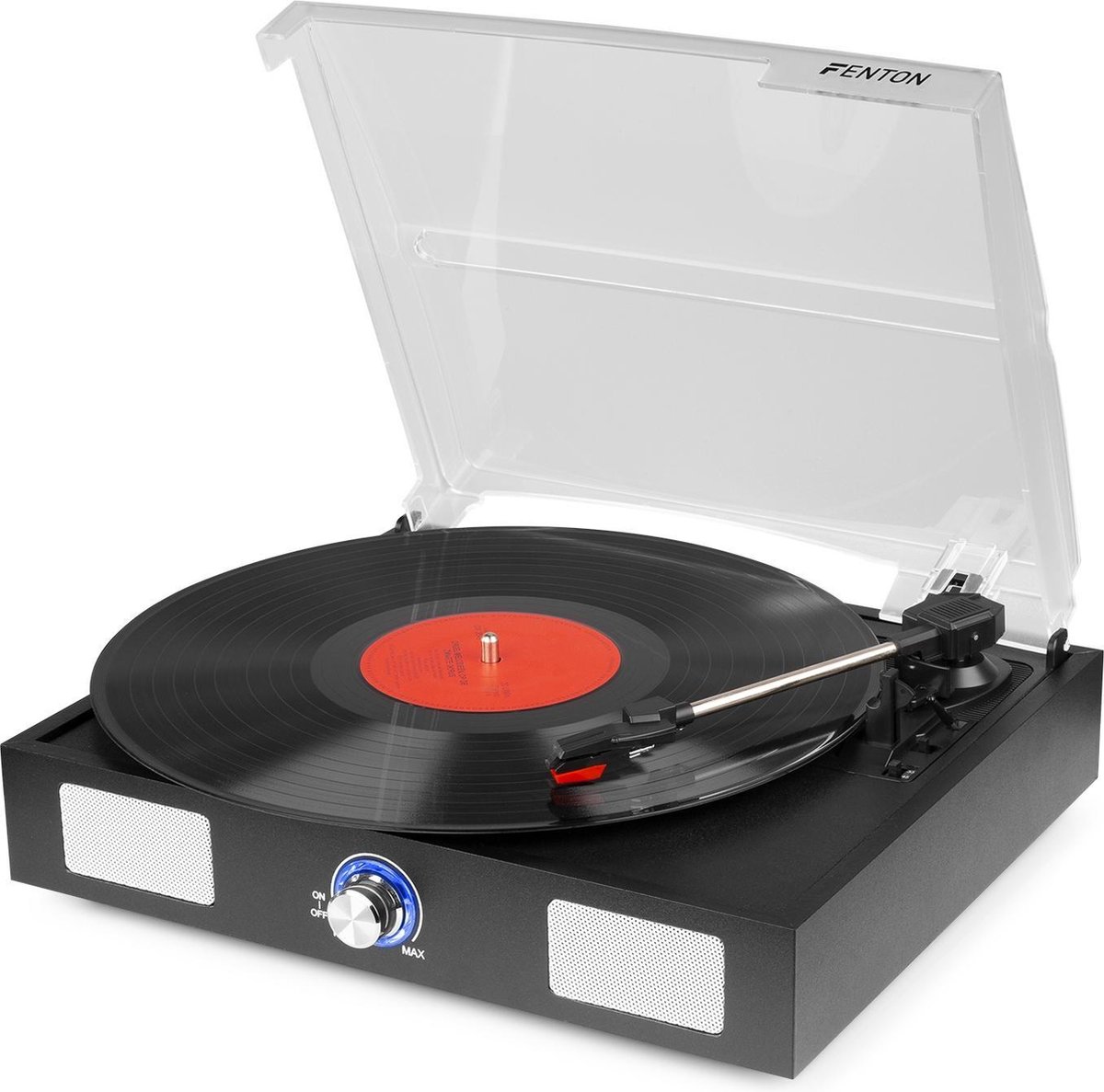 Fenton Platenspeler - Rp108b - Platenspeler Met Ingebouwde Speakers En Automatische Stop - Zwart