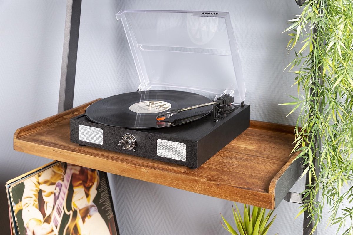 Fenton Platenspeler - Rp108b - Platenspeler Met Ingebouwde Speakers En Automatische Stop - Zwart