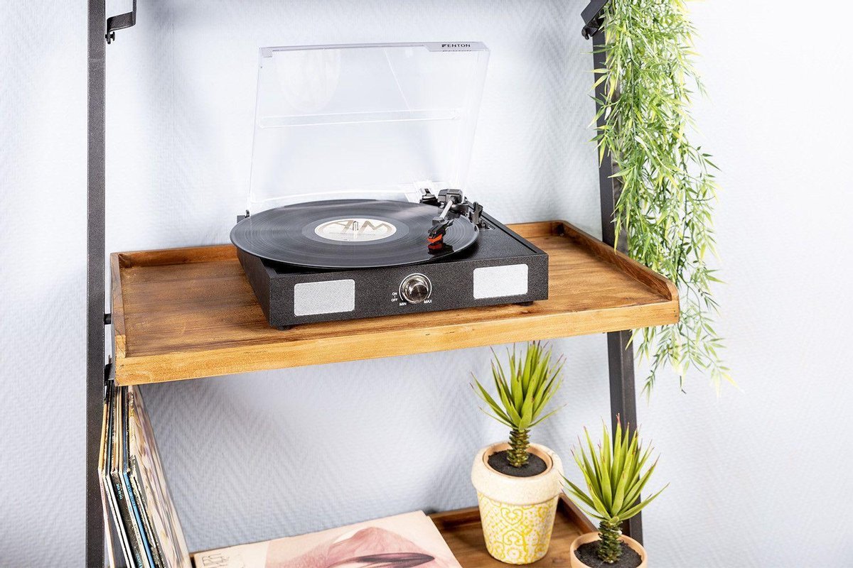 Fenton Platenspeler - Rp108b - Platenspeler Met Ingebouwde Speakers En Automatische Stop - Zwart