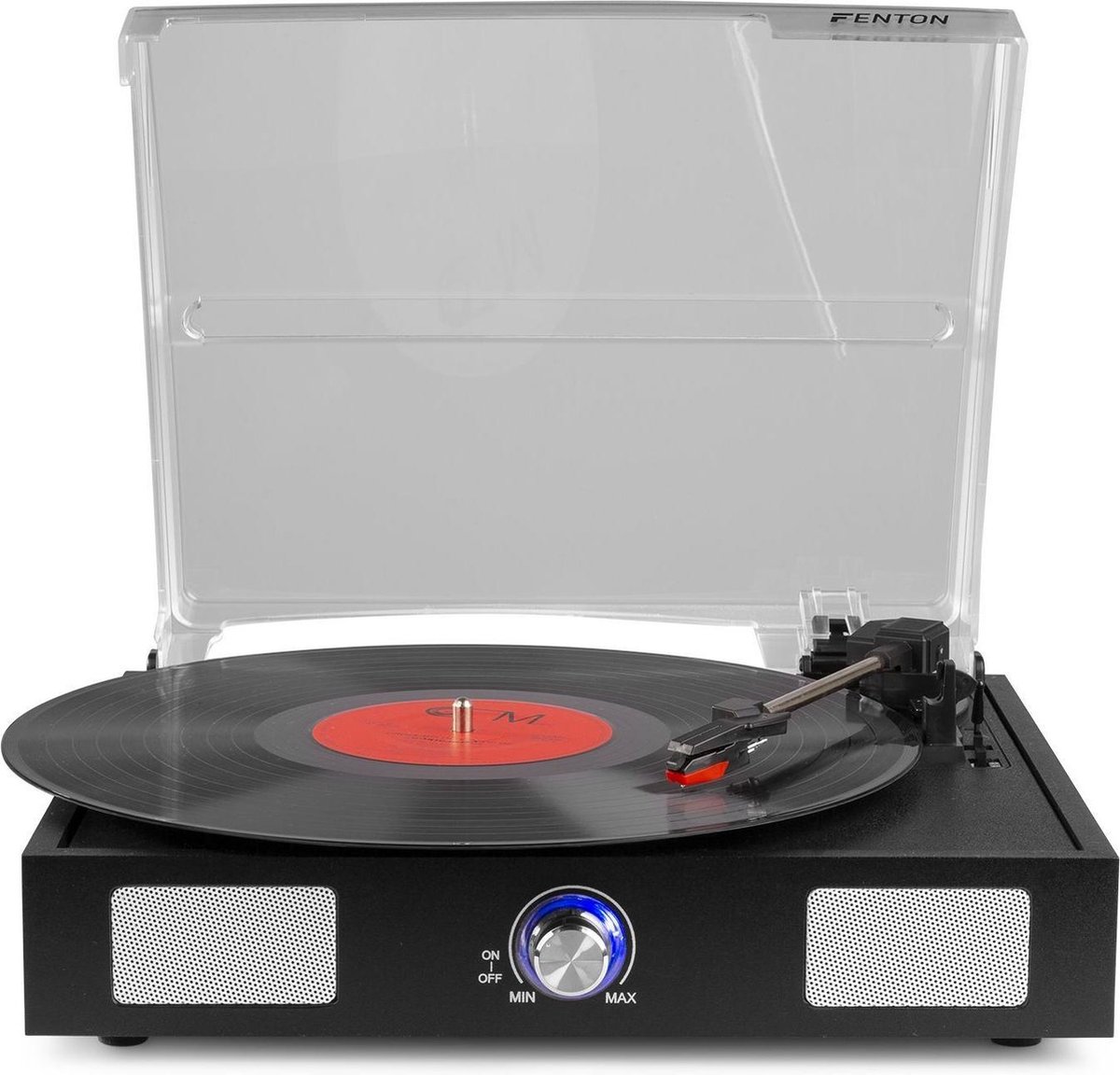 Fenton Platenspeler - Rp108b - Platenspeler Met Ingebouwde Speakers En Automatische Stop - Zwart