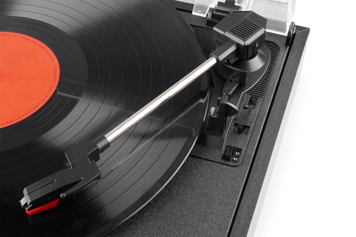 Fenton Platenspeler - Rp108b - Platenspeler Met Ingebouwde Speakers En Automatische Stop - Zwart