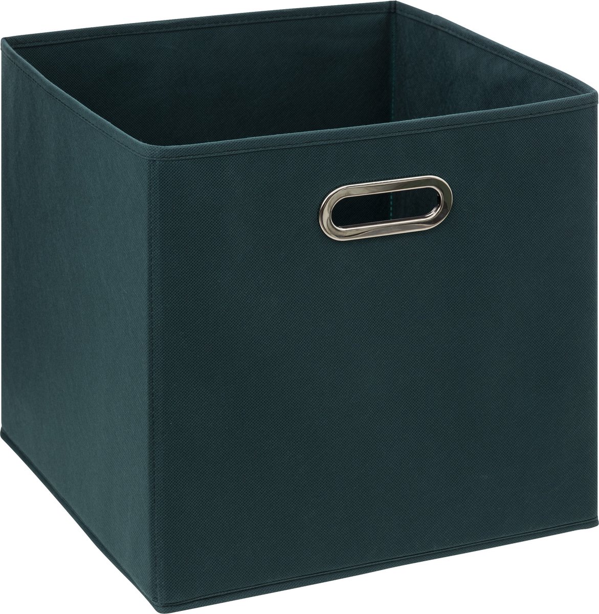 Set Van 2x Opbergmand/kastmand 29 Liter Smaragdgroen Linnen 31 X 31 X 31 Cm - Opbergmanden