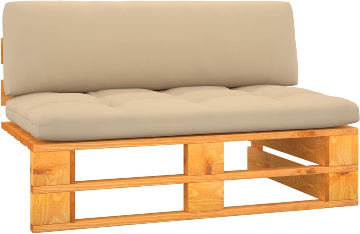 vidaXL Tuinmiddenbank pallet honing geïmpregneerd grenenhout - Bruin