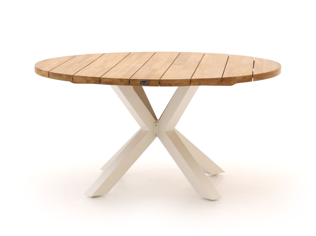 Hartman Stephanie Ronde Tuintafel Wit 150 Cm - Natural Teak - Bruin