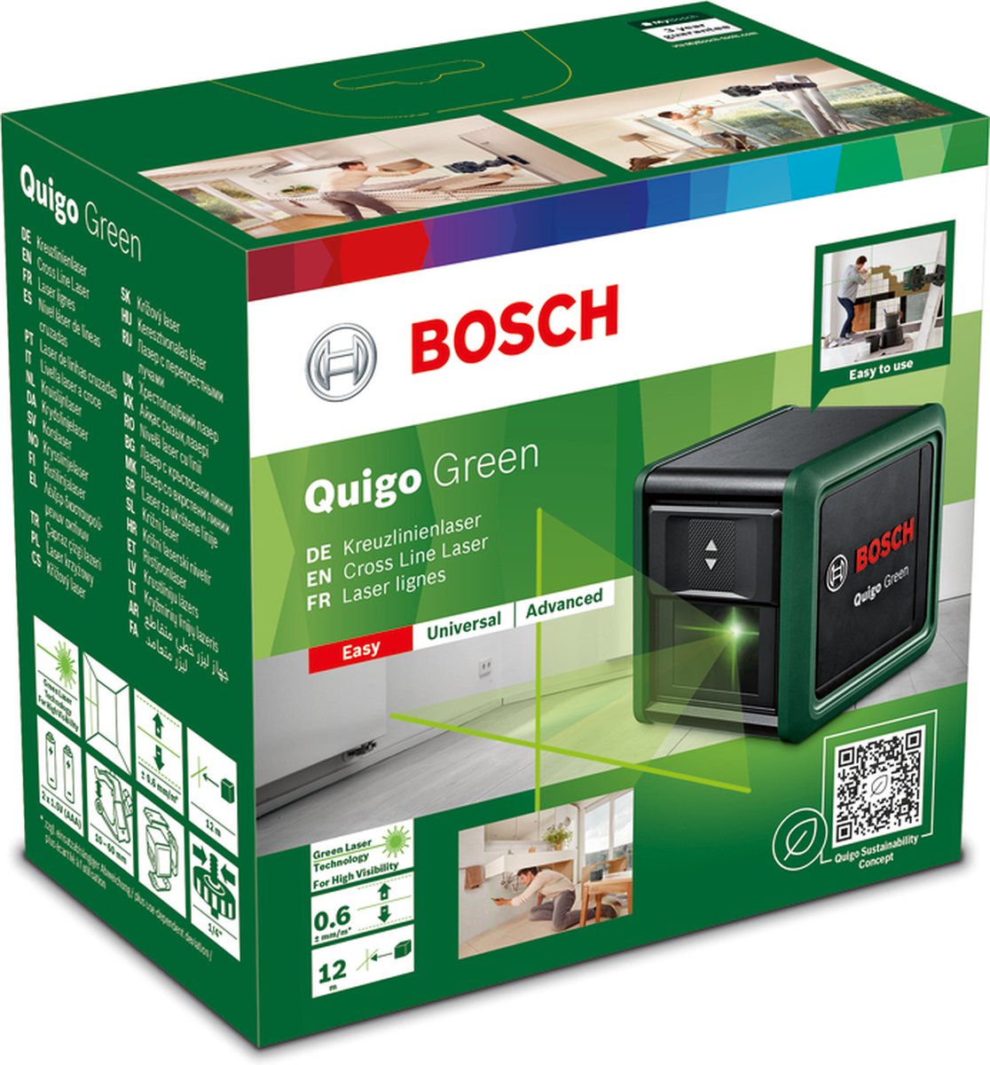 Bosch Quigo Green | Kruislijnlaser | 12 m