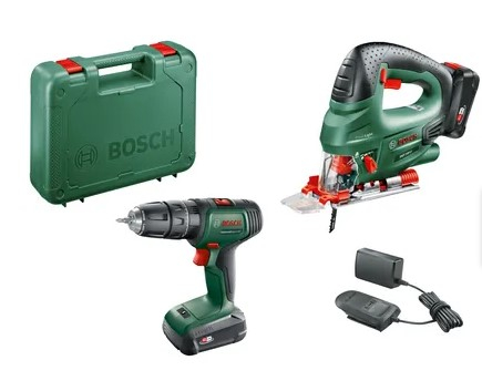 Bosch Toolkit UniversalImpact 18 + PST 18 LI | 2 x 2.0 Ah accu&apos;s + lader