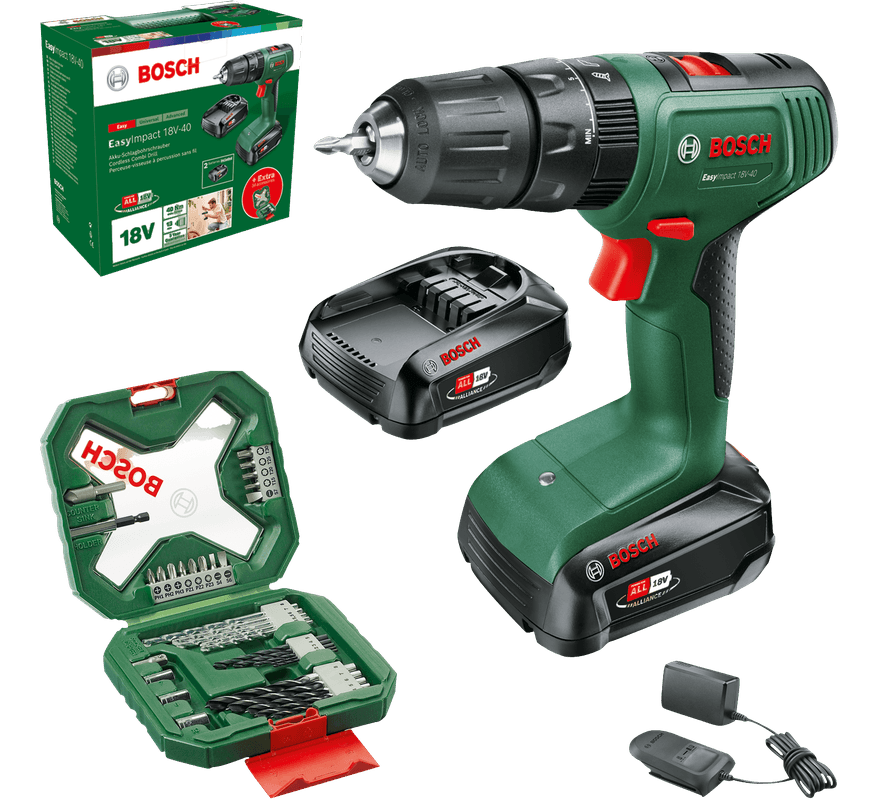 Bosch EasyImpact 18V-40 | Accuklopboorschroevendraaier | 2 x 2.0 Ah accu + snellader + accessoires