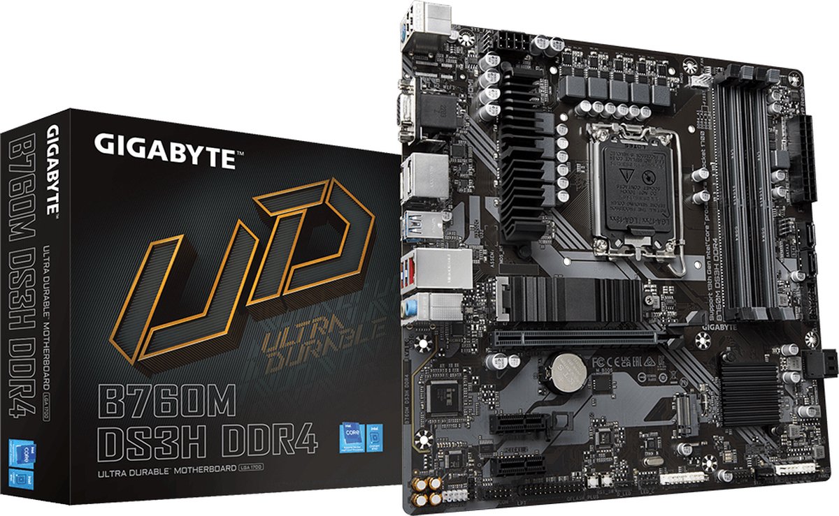 Gigabyte B760M DS3H DDR4 moederbord