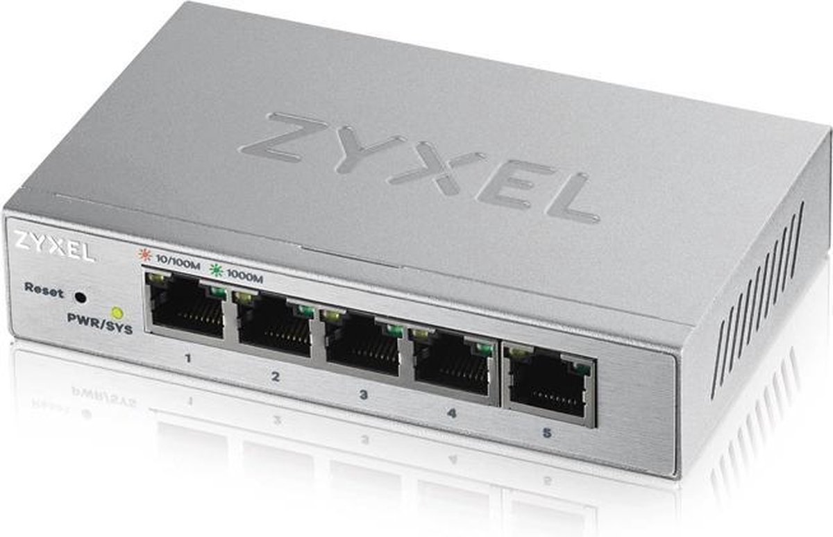 Zyxel GS1200-5 Managed Gigabit Ethernet (10/100/1000) Zilver - Plata