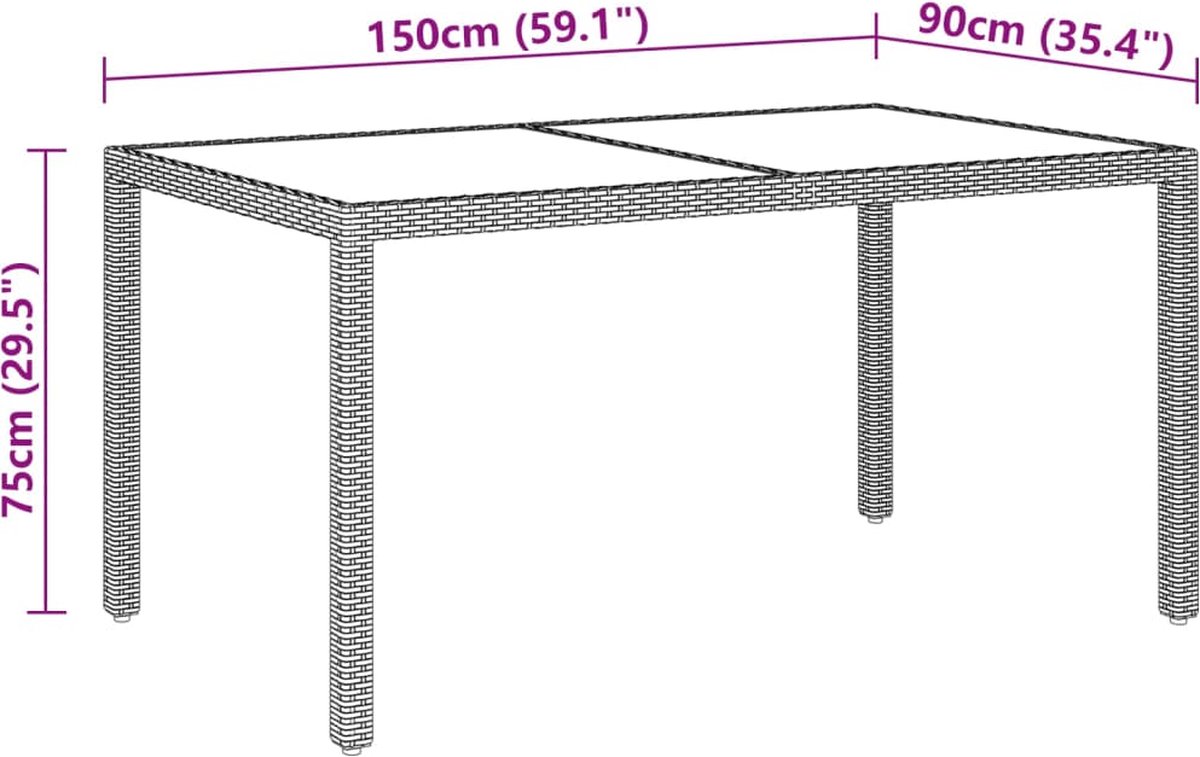 Vidaxl 5-delige Tuinset Poly Rattan - Grijs