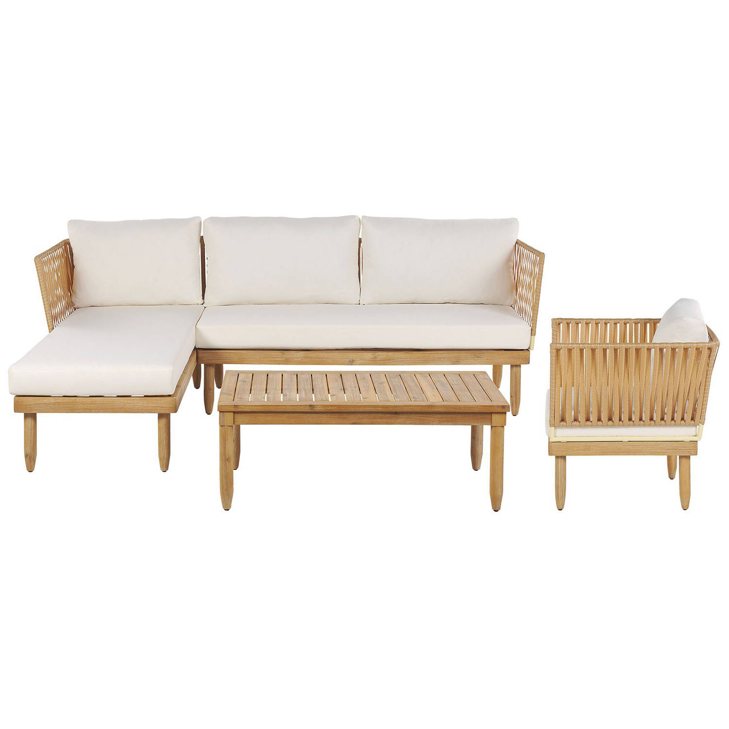 Beliani Cremona - Loungeset-lichte Houtkleur-acaciahout - Bruin