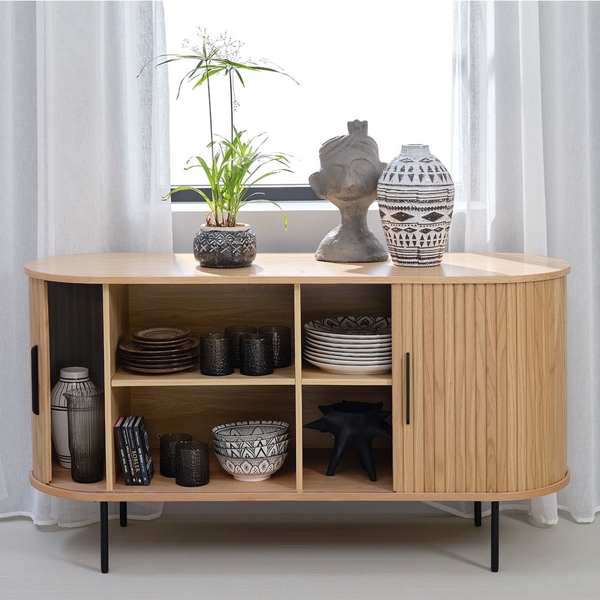 Olivine Lenn houten sideboard naturel - 140 x 45 cm - Bruin