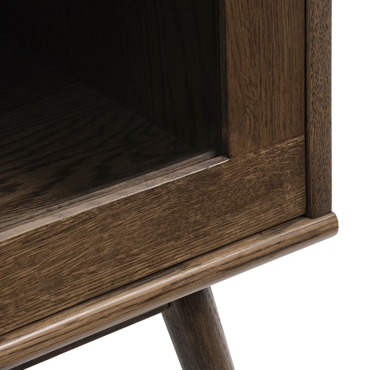 Olivine Boas houten vitrinekast gerookt eiken - 160 x 40 cm - Bruin